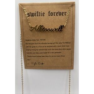 Taylor Swift Eras Tour "All Too Well" Swiftie Friendship Necklace Gold Tone‎